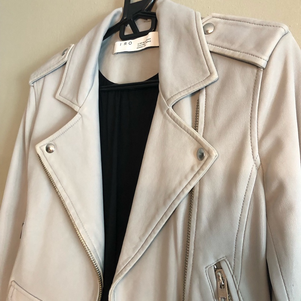 IRO Women's Gray Leather Jacket - Picture 3 of 10